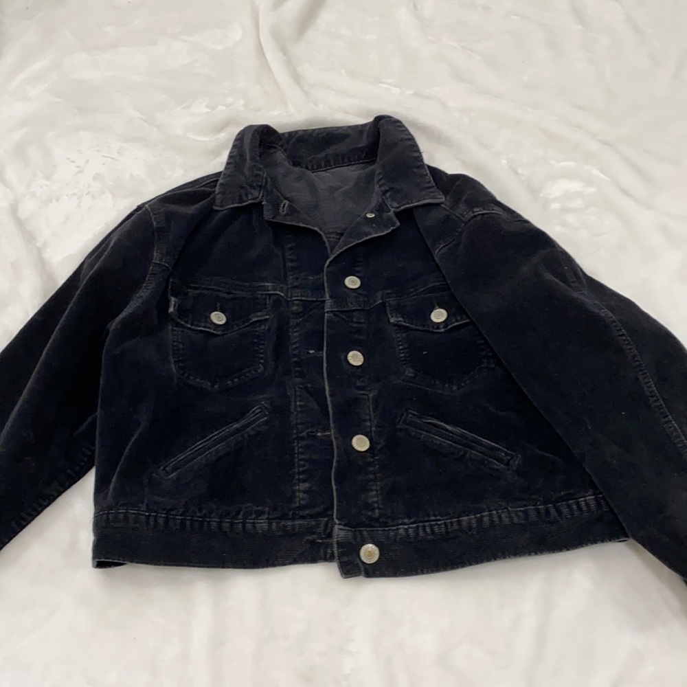 Black corduroy jacket.